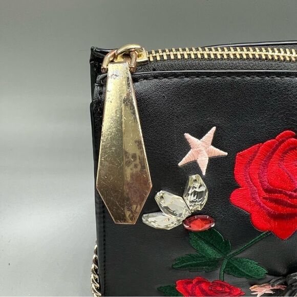 Zara Rose Embroidered Gold Chain Crossbody - Picture 9 of 10